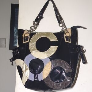 Elegant Black and Cream Shoulder Bag